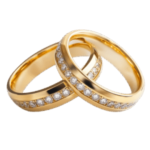 pngtree diamond accented gold wedding rings png image 14840325