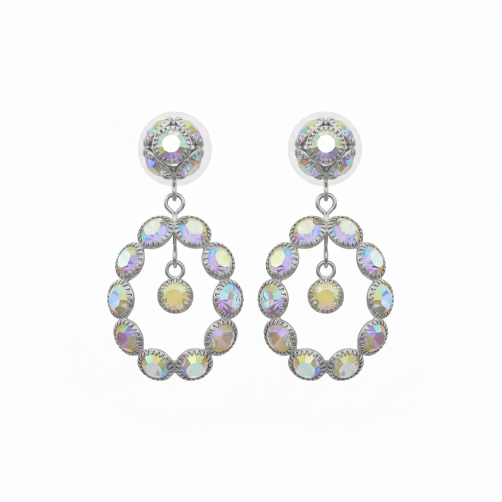 silver ab crystal teardrop hoop drop earrings.png silver ab crystal teardrop hoop drop earrings.png