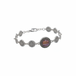 silver antique cross charm bracelet worn style render.png