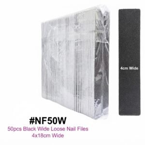Murry Collection Wide Black Nail Files 50 pcs 4cm #NF50W