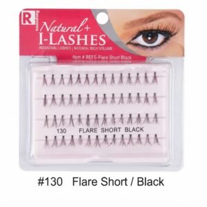 R Natural+ I-Lashes - Flare Short Black #130