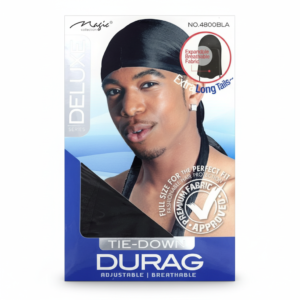 Tie-Down Durag Adjustable & Breathable Deluxe Extra #4800BLA