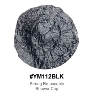Strong Reusable Shower Cap Black #YM112BLK