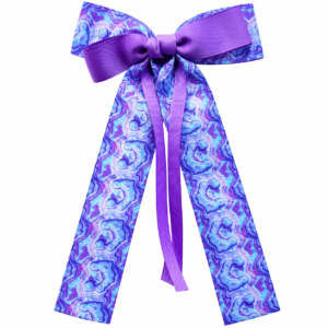 Jojo Purple Blue Marbled Medium Tail Hair Bow Clip JOJO22