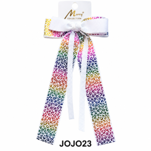 Murry Collection Jojo White Rainbow Leopard Print Hair Clip JOJO23
