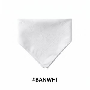 White Printed Paisley Bandana #BANWHI
