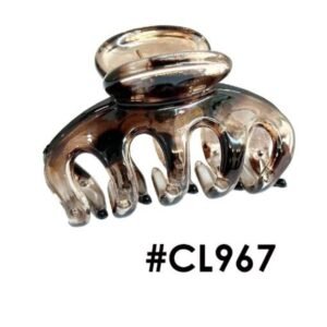 Mini Translucent Hair Claw Clamp, Smoky Brown #CL967
