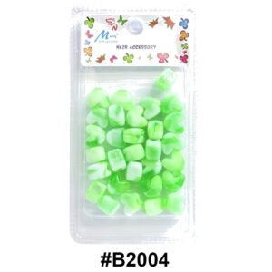 Beads Hair Heart Shape Green #B2004