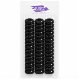 Candie Black Spiral Pony Rings Pack #15021