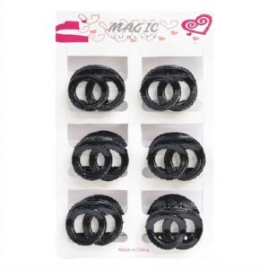 Magic Collection, Black Spiral Hair Clips  6PC #Z1080