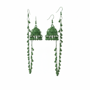 green jhumka earrings white background.png
