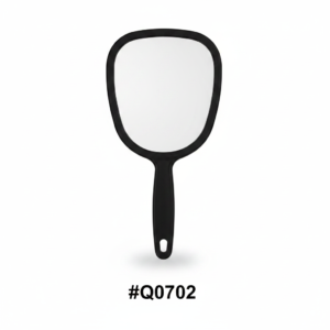 Small Square Handheld Mirror with Handle Black #Q0702