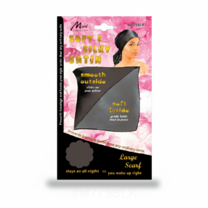 Hair Scarf Large Black Soft & Silky Satin # M779B