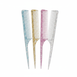 Assorted Colour Long Handle Fine-Tooth Hair Styling Comb 4Pcs #2663GLI