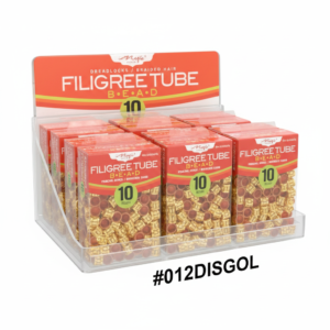 Filigree Tube Bead Counter Display, Gold, 12pcs #012DISGOL