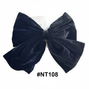 Velvet Hair Bow Clip - Navy Blue #NT108