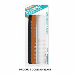 3PC Comb Set Assorted Colours Chemical & Heat Resistant #2459AST