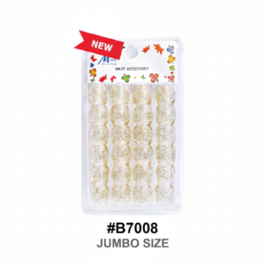 Merry Collection Jumbo Size Clear Glitter Bubble Hair #B7008
