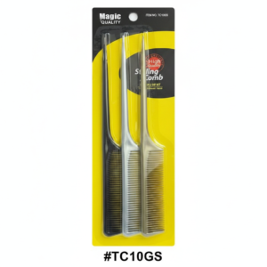 Magic Quality Silver & Black Rat Tail Styling Comb #TC10GS
