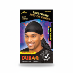 Breathable Black Stay-On Durag - Ultra Stretch #M4804BLK