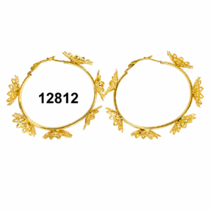 Elegant gold flower hoop earrings from Murry Collection