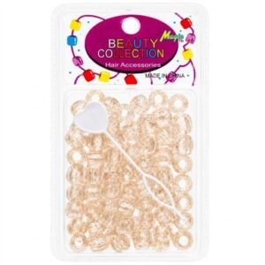 200 Glitter Bead Gold hair accessories in a pack