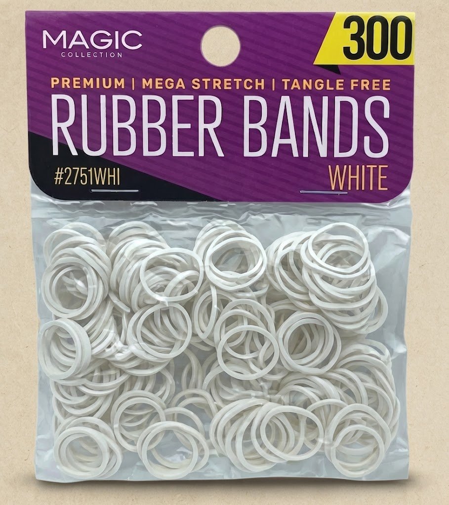 Magic Collection Premium Rubber Bands in White