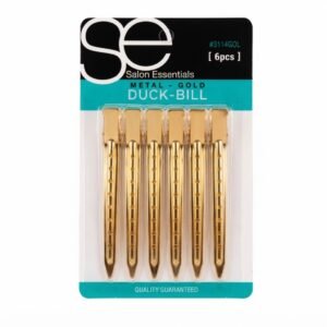 Gold duckbill clips for hair styling