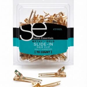 Gold all-purpose slide-in hair clips in a pack of 70