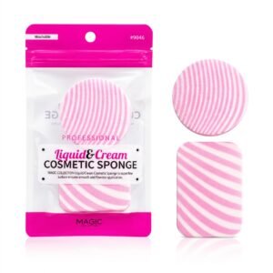 Magic Collection Foundation Sponge 2 Rectangle Pink Striped