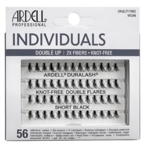 Ardell Thick Flair Short Knot Free Black eyelashes packaging with individual lashes