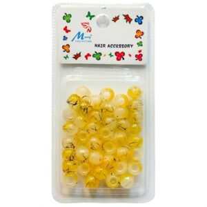 Marble Effect Yellow Hair Beads for stylish hair accessories