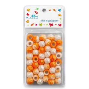 Murry Collection barrel shape orange hair beads in a pack