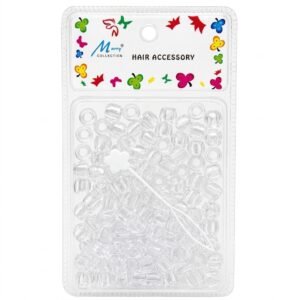 Large size clear hair beads in a big pack