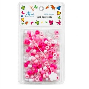 Assorted pink round beads for hair accessories