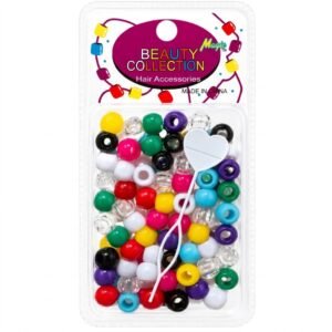 Colourful round beads for hair styling and accessories