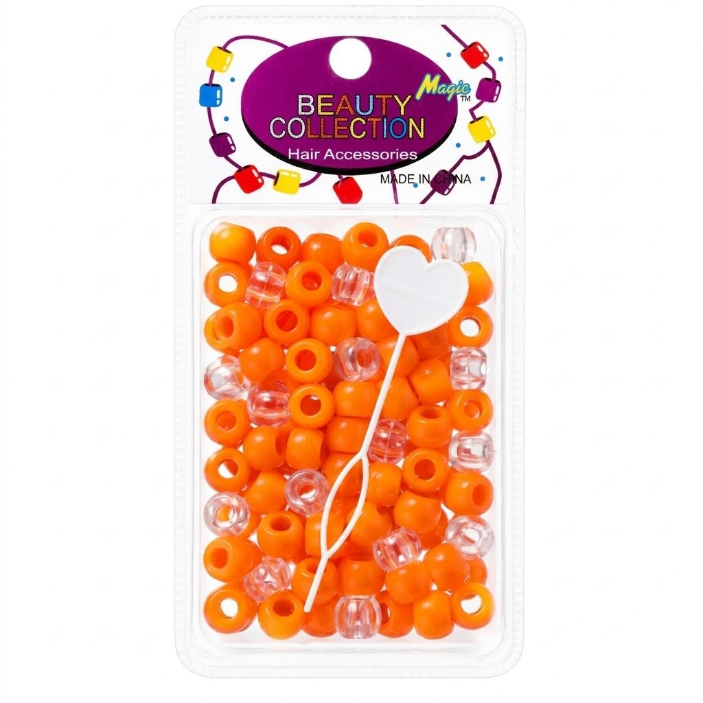 Vibrant orange round beads for hair styling accessories
