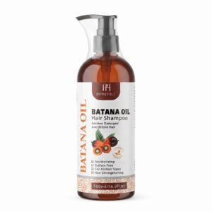 Batana Hair Shampoo 500ml with pump dispenser, enriched with batana oil for hair restoration.