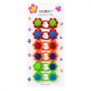 Assorted flower hair bubbles in vibrant colours