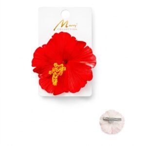 Bright Red Floral Hair Clip for stylish hair accessories