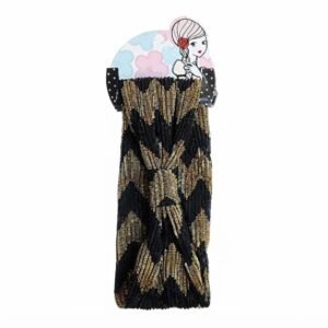 Stretchable black fabric headband for women and girls