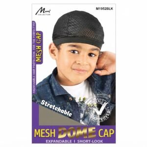Kids Mesh Dome Cap in black, perfect for stylish and comfortable wear.
