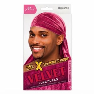 Murry Velvet Durag in Pink, designed for perfect 360 waves