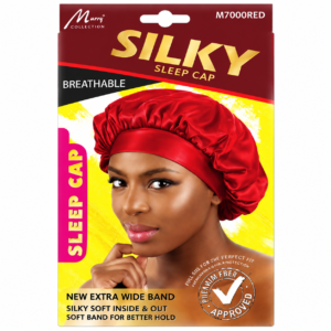 Ladies Silky Cap in Red for hair protection during sleep