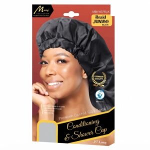 Murry Jumbo Conditioning & Shower Cap in black, designed for hair protection and moisture retention.
