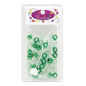 Green glitter beads for hair accessories