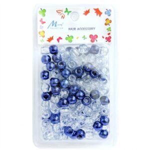 Murry Metallic Bead Blue Large Pack for hair styling and accessories