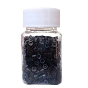 Micro Bonding Clip Black 1000pc in a jar for hair extensions