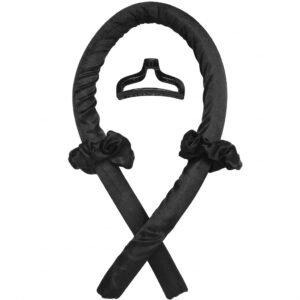 Heat Less Curling Rod Ban With Hair Clip in Black for heat-free curls