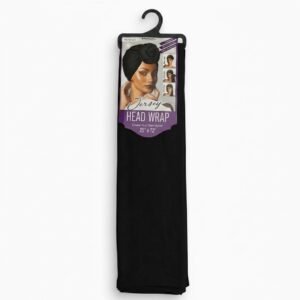 Stretch Jersey Head Scarf in Black, perfect for versatile styling and comfort
